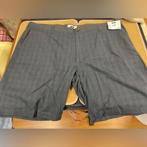 Men’s shorts Flat front plaid hemmed cotton